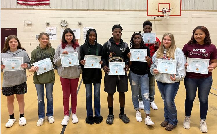 Houston Middle School 8th grade April students of the month