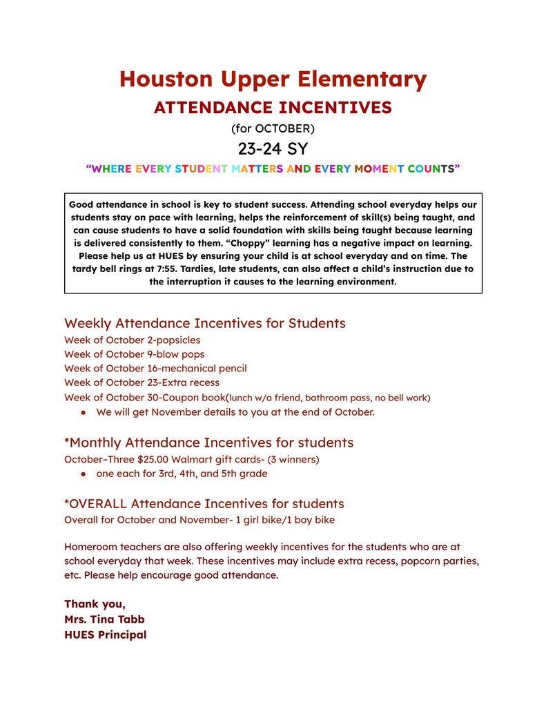 Attendance Incentives